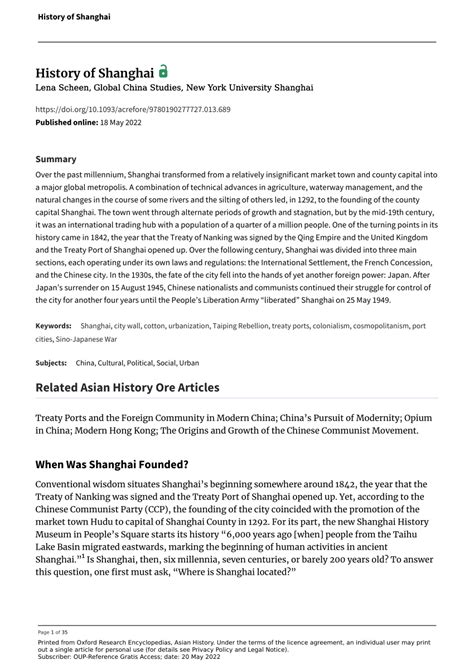 (PDF) History of Shanghai