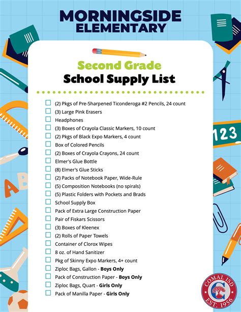 Morningside Elementary – School Supply Lists – Comal Independent School District