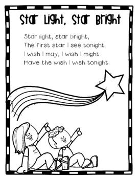 "Star Light, Star Bright" Nursery Rhyme Mini-Pack | TPT