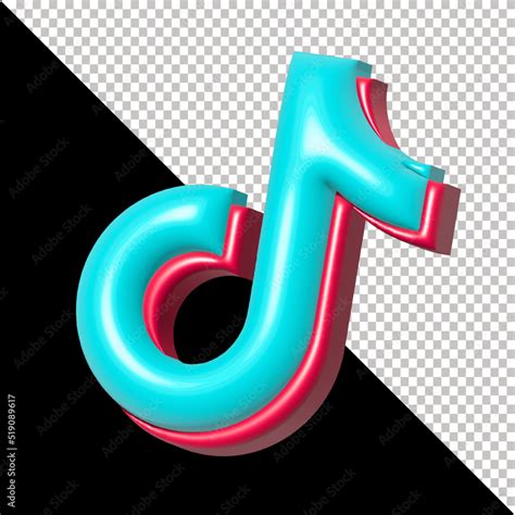 tiktok 3d icon , Tiktok 3d logo isolated, tik tok 3d rendering, vector ...