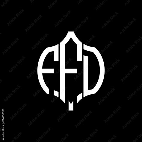 FFD letter logo. FFD best black background vector image. FFD Monogram ...