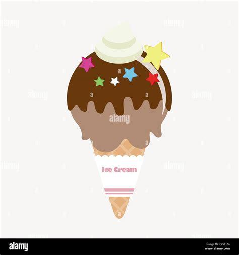 Chocolate ice-cream cone clipart, cute dessert illustration vector Stock Vector Image & Art - Alamy