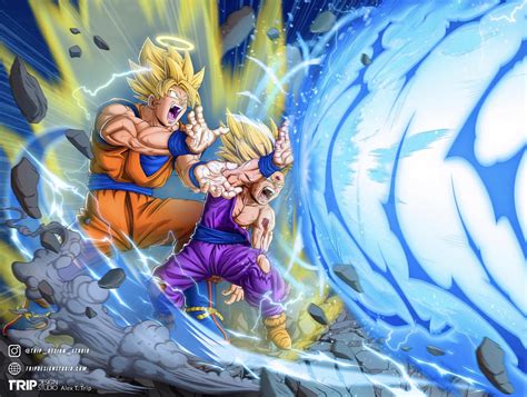 Father son Kamehameha - Original Art Created by Alex T. Trip : r/dbz