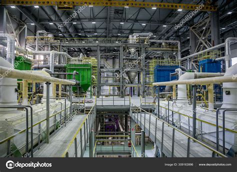 Inside modern Chemical factory. Thermoplastic production line. I Stock ...