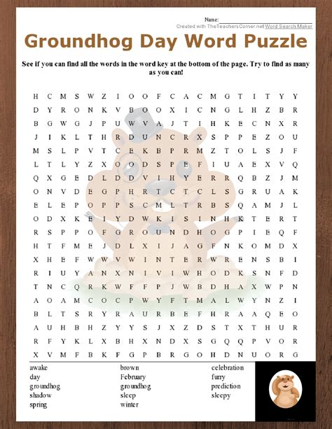 Groundhog Day Free Printable Worksheets