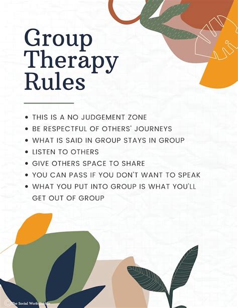 Group Therapy Rules Sign for Social Workers Therapists | Etsy