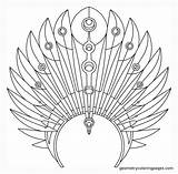 Indian Headdress Native American Drawing Chief Feather Vector Doodle  sketch template