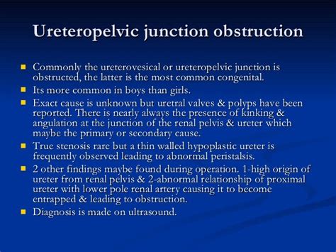 Urinary Outflow Obstruction