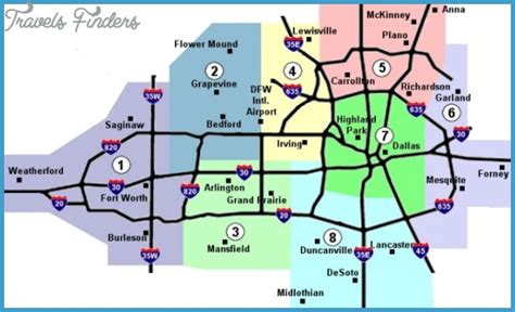 Dallas Fort Worth Metro Map - TravelsFinders.Com