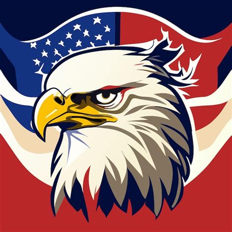 Premium Vector | Bald eagle in fourth of july theme