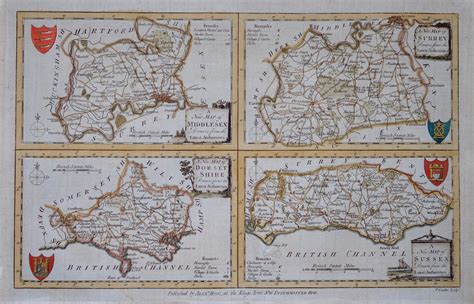 Sussex Antique Maps, Old Maps of Sussex, Vintage Maps of Sussex, UK