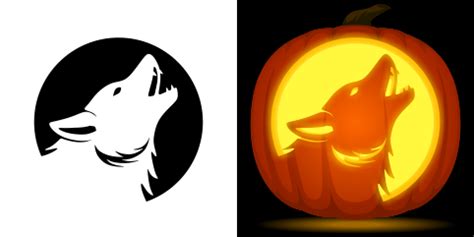 Free Howling Wolf Pumpkin Stencil | Pumpkin stencil, Cat pumpkin carving, Pumpkin carving ...