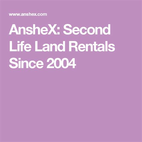 AnsheX: Second Life Land Rentals Since 2004 | Second life, Life, Land search