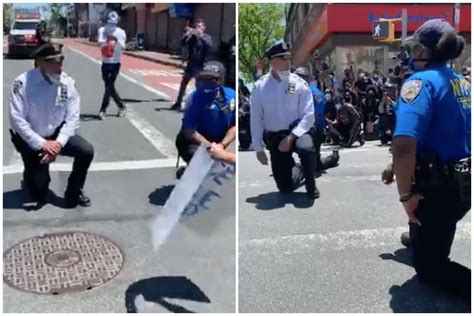 Police officers take the knee in show of solidarity with George Floyd ...