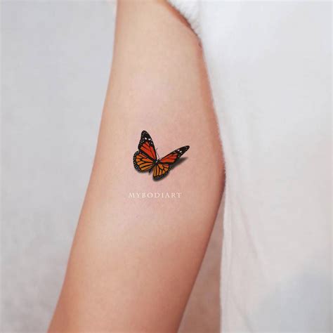 Small Monarch Butterfly Tattoo, Small Temporary Tattoo, Butterfly Tattoos, Vintage Tattoo ...