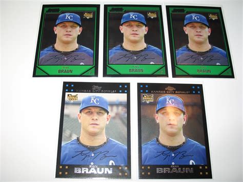 Ryan Braun (5) Rookie Card Lot- ROYALS - Baseball & Football Sports Cards