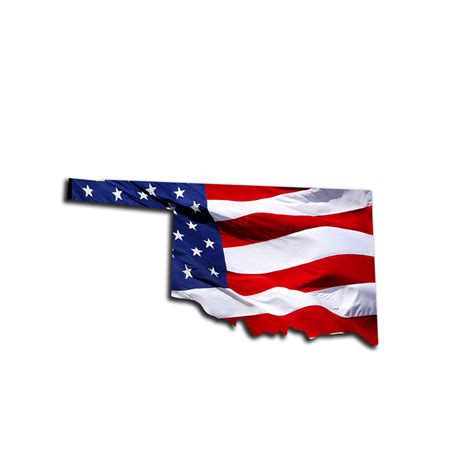 Oklahoma Waving USA American Flag. Patriotic Vinyl Sticker – ROE Graphics and Apparel