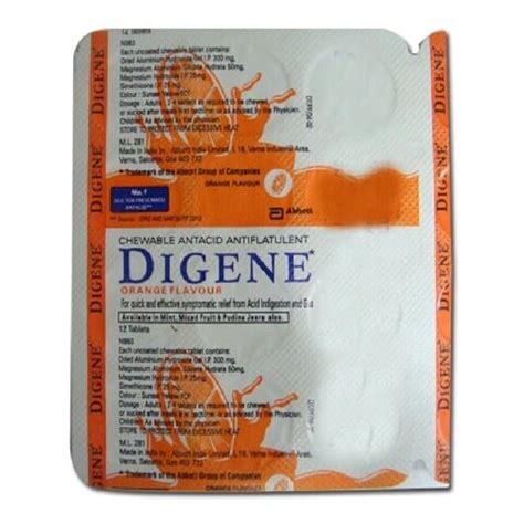 Digene Tab, 12 tablet s Orange available at Healthkart for Rs.12