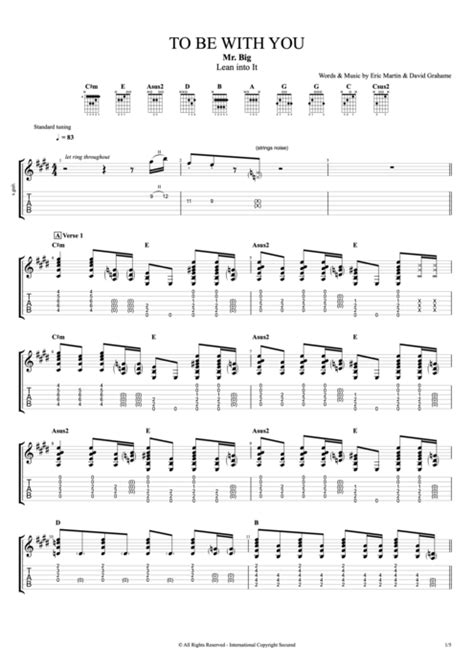 To Be with You by Mr. Big - Full Score Guitar Pro Tab | mySongBook.com