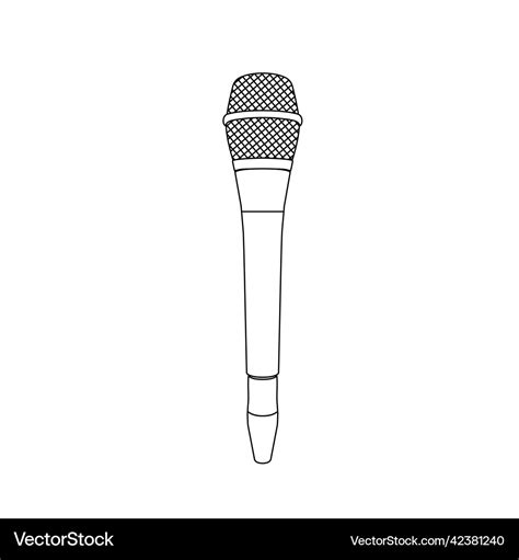 Microphone outline icon on isolated white Vector Image