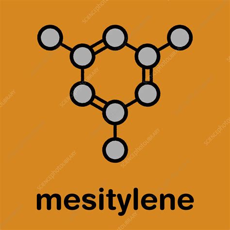 Mesitylene aromatic hydrocarbon molecule - Stock Image - C045/7754 - Science Photo Library