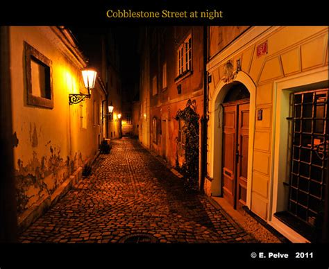 Cobblestone Street at night, Prague | Click here to view lar… | Flickr