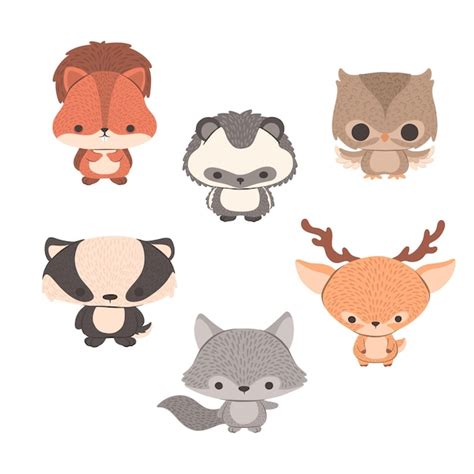 Premium Vector | Hand drawn autumn animals collection