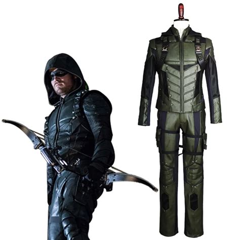 Movie Green Arrow Season 5 Cosplay Costume Oliver Queen Green Arrow ...