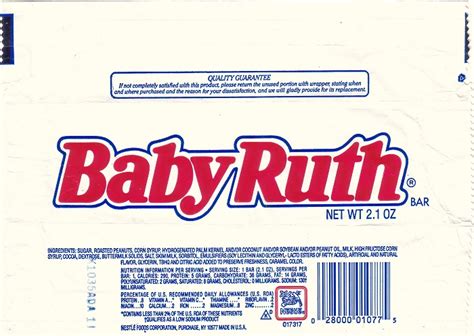 1980s Baby Ruth – Candy Wrapper Archive