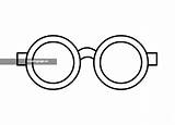 Round Eyeglasses Template  Coloring Page sketch template