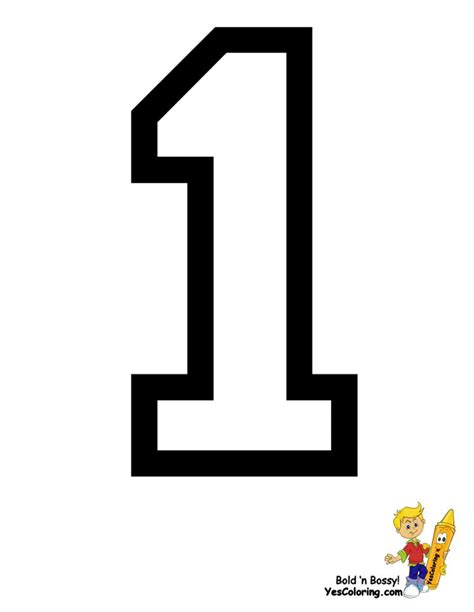 bold number 1 outline - Clip Art Library