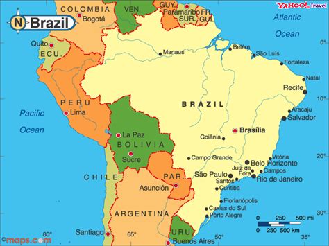 Brazil Map - TravelsFinders.Com