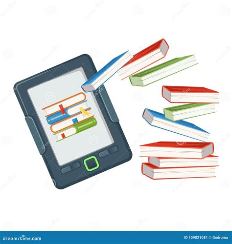 Electronic Book Device Contains Millions of Paper Books Published Stock ...