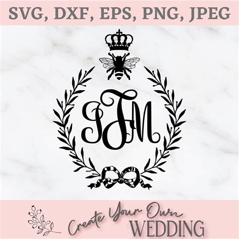 Monogram Frame SVG, Wedding Logo SVG, Wedding Monogram Frame SVG ...