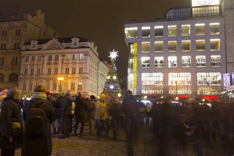 2014 - Wenceslas Square Christmas Tree, Prague Editorial Stock Image ...