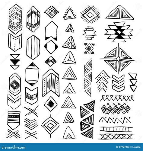 Hand Drawn Doodle Vector Native American Symbols Set Stock Vector ...