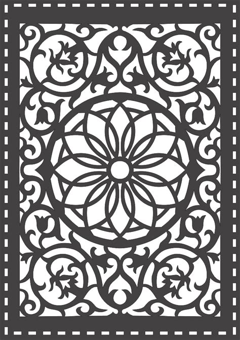 a square cutout with an intricate design