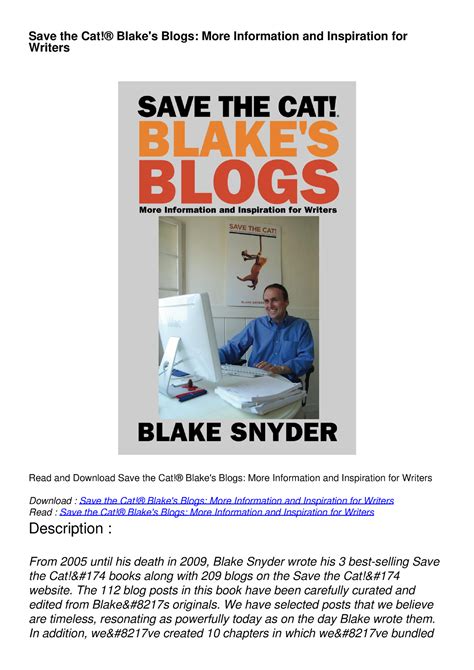 get [PDF] Download Save the Cat!® Blake's Blogs: More Information and Inspiration for Writers ...