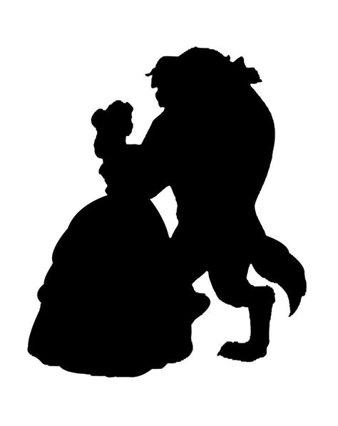 beauty and the beast | Beauty and the beast silhouette, Disney silhouette, Disney silhouettes