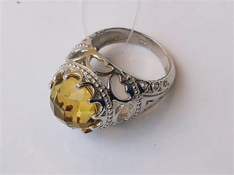 Golden Topaz Ring for Women in 925 Sterling Silver - Etsy Hong Kong