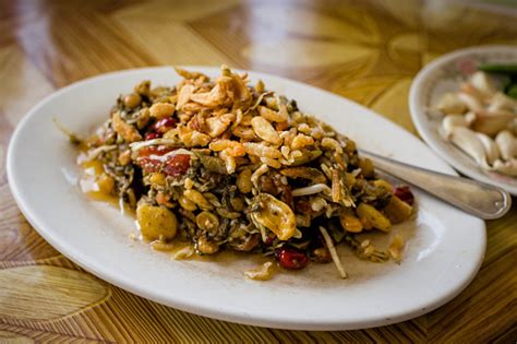 Tea Leaf Salad Lahpet Thoke Myanmar Burma Stock Photo - Download Image ...