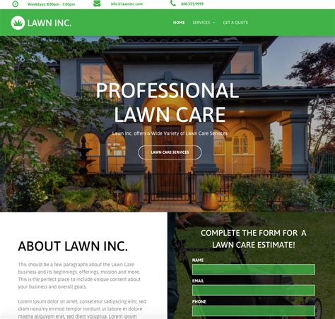 Custom Lawn Care Website Design, Professional Website Designers