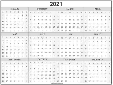 Print Free 2021 Yearly Calendar With Boxes | Calendar Printables Free ...