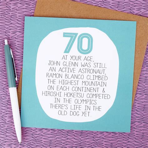 By Your Age… Funny 70th Birthday Card | 70th birthday card, 70th birthday, Birthday verses for cards