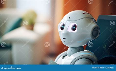 Robot Home Assistant in Modern House. Technologies of Future Stock ...