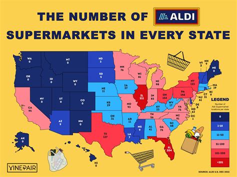 The Number of Aldi Supermarkets in Each State [MAP] | VinePair