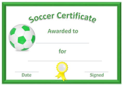 Soccer Certificate Templates | Activity Shelter