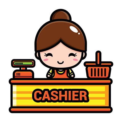 cute cashier character vector design 4218576 Vector Art at Vecteezy