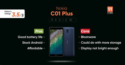 Nokia C01 Plus Review - Pros and cons, Verdict | 91Mobiles