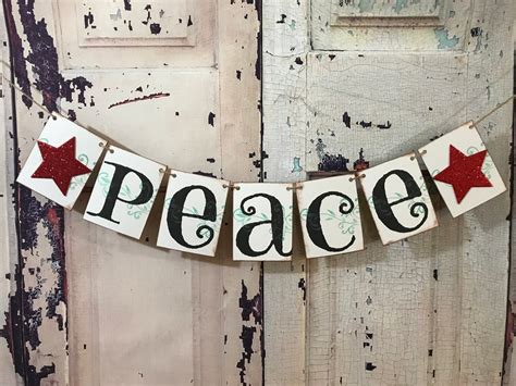 Peace Banner, Rustic Peace Sign - Etsy